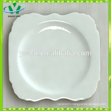 2015 top sale white porcelain dinner plate with golden rim